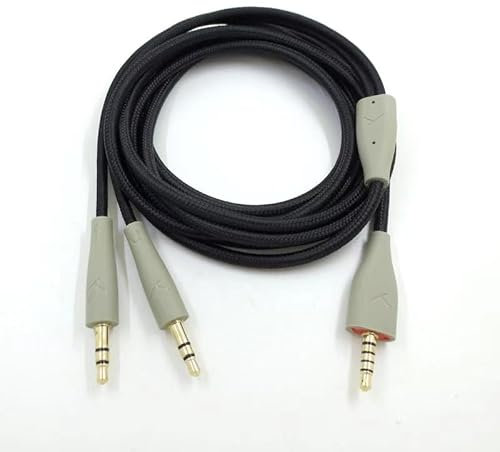 Alphatec Cavo di ricambio MMX100, compatibile con cuffie da gioco Beyerdynamic MMX100, cavo AUX per cuffie da 3,5 mm, 2 metri, nero