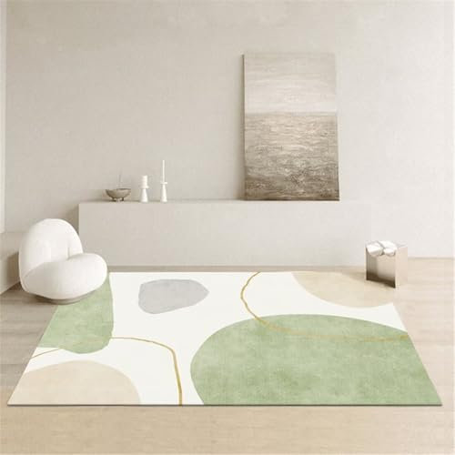 Teppich esszimmer küchen teppiche Grüner runder geometrischer Design-Wohnzimmerteppich pflegeleicht für rutschfest schöne Teppich 60X100CM