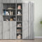 Somanki Highboard Grau Sonoma-Eiche 30x41x185 cm Holzwerkstoff, Kommode, Sideboard, Schuhkommode, Komodenschrank, Kleiderkommode, Küchenanrichte, Flurkommode, Esszimmerschrank - 846416