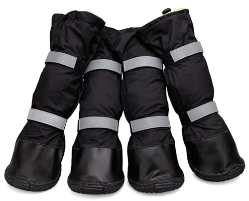 Nvzi -b Outdoor Hundeschuhe Winter Hundeschuhe rutschfest für Schnee Regen (Schwarz, XS, 4 Stück)
