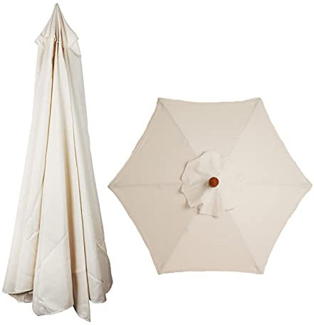 Toile de rechange pour parasol de terrasse - 3 m de diamètre - Blanc