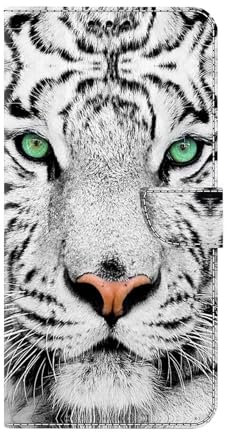 Bnvdfre Handyhülle für Motorola Moto G30/G10/G20 Hülle PU Leder Klapphülle Magnet Stoßfeste Kartenfach Klappbar Schutzhülle Silikon Case Cover mit Muster Motiv Flip Handytasche - Tiger