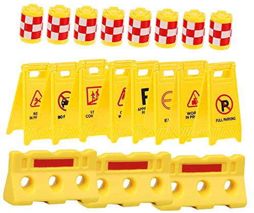 JOINPAYA Ensemble De 19 Jouets De Signalisation RoutièRe pour Enfants - Panneaux De Circulation, BarrièRes Et Obstacles en Plastique, IdéAl pour Le Jeu Educatif Et Les Simulations De Trafic
