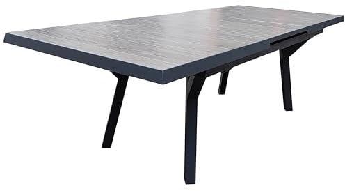 Gardissimo Ausziehtisch Solido 185/245 x 100 cm, Gartentisch ausziehbar Esstisch Tisch Aluminium Keramik Wetterfest Outdoor anthrazit