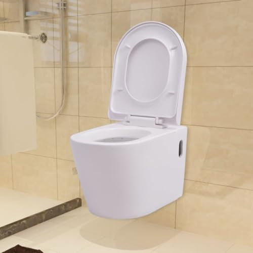 UJCHVHN Home Garden,Wall Hung Toilet Ceramic White