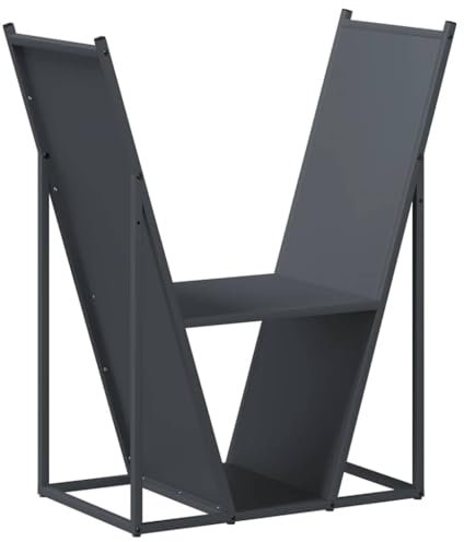 vidaXL Portant de Bois Chauffage Anthracite 69,5x35x81 cm, Support à bûches de cheminée, Support à bûches, Support à bûches