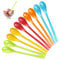 GIDWRIY 10 Pièces Cuillere a Dessert en Plastique Reutilisable,Cuillère à Café Longue,Cuillère Glace Couleur,Cuillère à Confiture Longue Manche,Cuillère Apéritif Lavable pour Thé, Yaourt, Cocktails