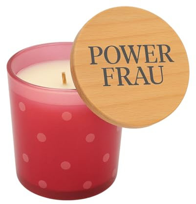 Duftkerze, Aromakerze, Kerze im Glas, Kerze für Freundin, Kerzengeschenk, Geburtstagsgeschenk Kerze, Sojawachskerze, Powerfrau, Duftrichtung: Jasmin, L/B/H 7 x 7 x 9 cm, 30h Brenndauer, 140g.