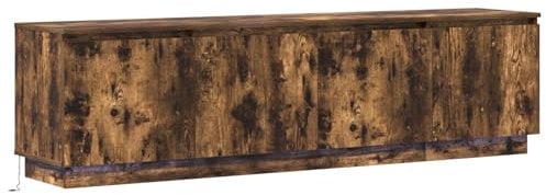 vidaXL TV-Schrank mit LED Geräucherter Eiche 180x38x49 cm Holzwerkstoff