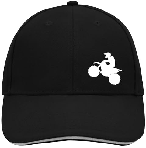 Huuraa Cappy Mütze Motocross Silhouette Geschenk | Baseballkappe Basecap Kappe Geschenkidee Unisex Baseball Cap