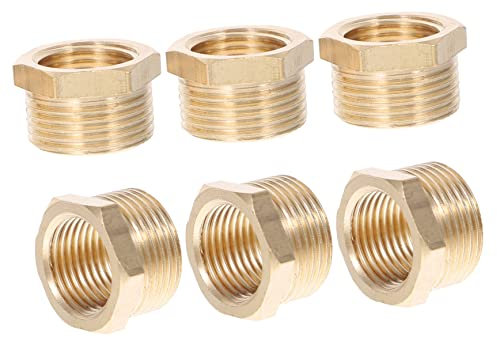 Abaodam 6 Stück Messing Schlauchadapter Gewinde Reduzierstück für Gartenschlauch Sicherer für Gartenbewässerung Auto Waschen und