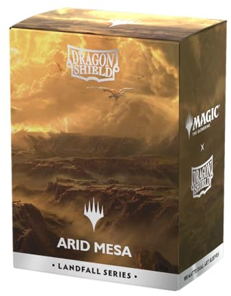 Dragon Shield | Matte Dual Art Sleeves | MTG Landfall Series | 100 CT - Smooth & Tough Premium TCG Sleeves | Compatible with Pokemon, One Piece & Magic the Gathering | Arid Mesa