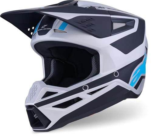 Alpinestars S-M3 Heat Motocross Helm, schwarz/silber matt, 2XL (63/64) | Leicht zu wechseln