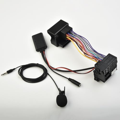 URPIZY Bluetooth 5.0 Musik-Adapter mit Mikrofon, für BMW E60/E61/E63/E64/E65/E66/E81/E82/E87/E70/E90/E91/E92 (2004–2006), A2DP, AUX-Anschluss, für NAVI CIC Nicht geeignet
