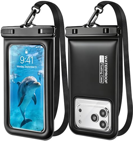 CITAMAMA Floating Waterproof Phone Pouch, 2 Pack IPX8 Dry Bag Case Up to 7