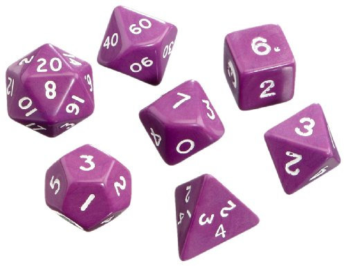 Pegasus 207006XX - Opaque Purpur, 7er Box mit je 1x W4, W6, W8, W10, W00, W12, W20