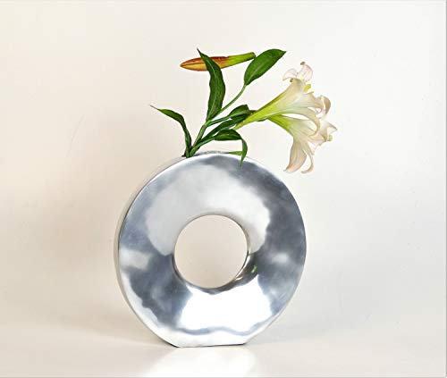 Artra Design GmbH Aluminum Vase 'Rund' (Größe: M) - Dekoration, Blumenvase und Tischvase