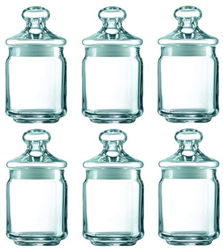 Luminarc Potclub tarro de almacenaje 0.25ltr – caso de 6 – tarro de cristal con tapa con cierre tapa para almacenamiento General