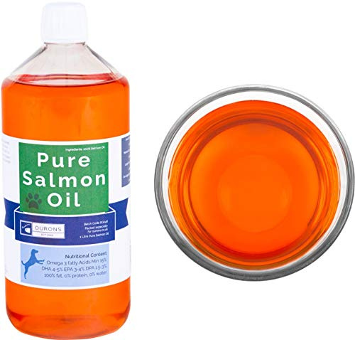 1 litre Pure Salmon Oil for Dogs Pure Fish Oil | Food-grade omega source; pour over meals daily for dogs — easy to add to any feed