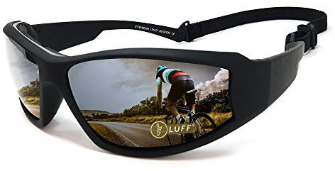 LUFF UV400 Outdoor-Reitbrille Sonnenbrille zum Schutz der Augen vor Blendung, geeignet für Radfahren Laufen Angeln Ski Golf (Black)