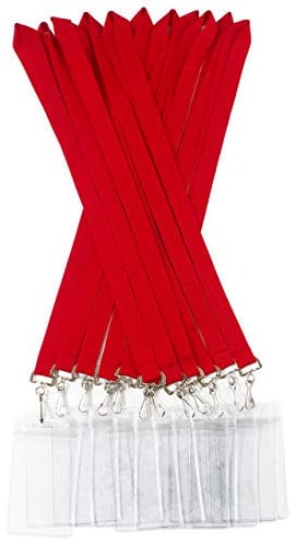 12 Stück Kreuzfahrt-Lanyards mit Ausweishalter, farbenfroh, langlebig, mit Ausweishalter für Büro Schlüssel und Karneval Segel 0.79 * 17.72 inch rot