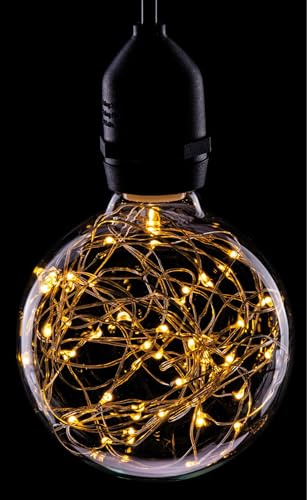 Pro-Lite G95/LED/STAR/WW Decorative LED Twinkle Effect Star Globe Lamp ES E27 Screw Warm White