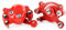 HM Parts Pinze Freno Minicross - Pinze Posteriori Anteriori in Lega di Alluminio Dispositivo Freno Meccanico per 43 47 Bicicletta Mini Moto (Rosso)