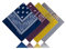Bandana 4er Set Paisley Muster Scarf Nikki Tuch Kopftuch Cotton 100% Baumwolle Travel Reisen Schal Headwrap (Dunkel Blau, Dunkel Lila, Gelb, Hell Blau)