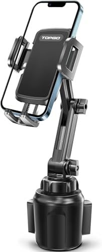 TOPGO Support de téléphone en forme de tasse - Pas de secousses, stable et réglable - Support de téléphone portable pour iPhone 116 et autres smartphones (noir)