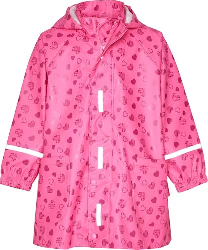 Playshoes Regenjacke Unisex Kinder Wind- und wasserdicht Regenmantel Regenbekleidung, Herzchen, 98