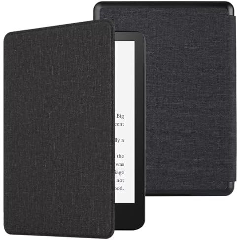 MOKASE Custodia Compatibile con 6 Kindle Paperwhite 5a/6a/7a Generazione (2012,2013,2015,2016), Modello: EY21 / DP75SDI, Custodia Rigida Sottile con Intelligente Sveglia/Sonno, Dark Gray