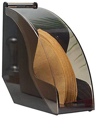 Befirstore Boîte à Poussière De Papier Filtre à Café, Porte-Filtre à Café en Bois avec Couvercle Anti-poussière, Boîte De Papier Filtre Conique pour Le Stockage du Filtre à Café (Plastique)