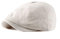 QICHEN Schirmmützen Herren Sommer Leinen Newsboy Flat Cap Schiebermütze Baskenmütze (Beige)