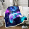Tbrand Jungen Gamepad Decke Videospiel Wohndecke für Kinder Modern Gamer Controller Kuscheldecke 150x200cm Galaxis Geometrisch Drucken Dekor für Couch Flanell Fleecedecke