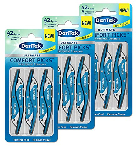 DenTek On-The-Go Ultimate Comfort Picks, Dual Action Interdental cleaners for cleaning between teeth 126 Picks