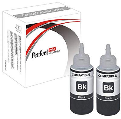 PerfectPrint Ink Bottle Refill For Printer, Compatible With Epson ET-2710 ET-2711 ET-2712 ET-2714 ET-2715 ET-2720 ET-2726 ET-4700 104 (Black, 2-Pack)