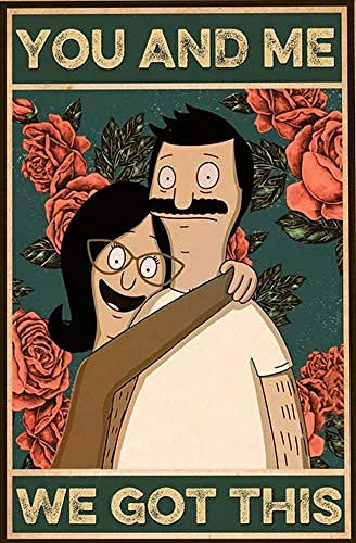 Aperiy Bob's Burgers Family-Blechschilder, einzigartiges Metallschild, Wandschild, Dekoration, Vintage-Küchen-Blechschild, 30,5 x 20,3 cm