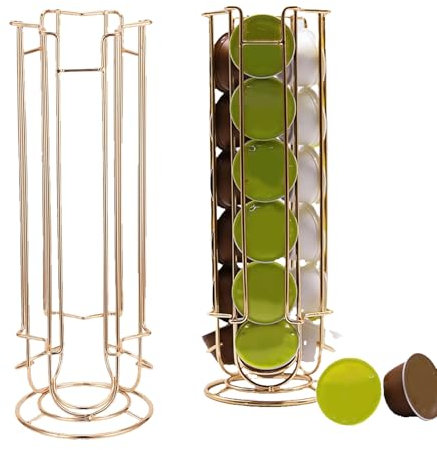 18 Coffee Pod Rotating Holder Tower - Storage Rack Stand for Capsules, Wire Dispenser With Rotating Base