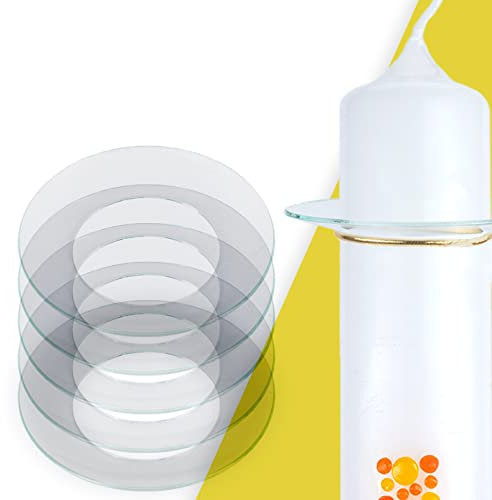 WIKAKERZEN Tropfenfänger für Kerzen oder Tropfschutz für Spitz- & Stabkerze und Kommunion-Kerze | Handmade in Germany | Kerzen Tropfenfänger (Klar, 40x67mm-10er-Set)