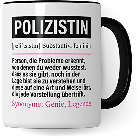 Tasse Polizistin lustig, Polizistin Geschenk Beruf, Spruch Kaffeebecher Polizistinnen Geschenkidee, Beruf Polizei Kaffeetasse Teetasse Becher