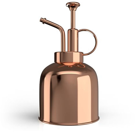 LOOPSEED Edelstahl Pflanzennebel Sprühflasche Gießkanne für Zimmerpflanzen Sukkulenten Bonsai Garten Spray Zimmerpflanze Spritzer Moderne Gartenwerkzeuge 10 oz (Roségold)