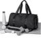 Sport Duffel Bag Damen, Sporttasche mit Nassfach & Schuhfach Reise Duffel Bags Übernachtungstasche Leichte wasserdichte Sporttasche Handgepäcktasche für Herren Wochenendtraining Schwimmen,Schwarz