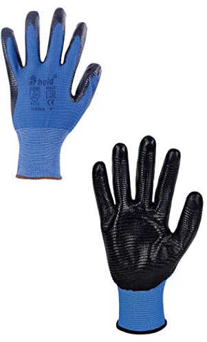Xema Arbeitshandschuhe Herren Damen - Zertifiziert EN 388 & EN 420, Nitril Beschichtet, Elastische Manschette, Atmungsaktiv, Flexibel, Nahtlos Gestricktes Polyester Trikot, 12 Paar Blau 10 XL