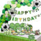 YiiiGoood Fussball Geburtstagsdeko Jungen Fußball Zubehör mit Tischdecke, Serviette, Happy Birthday Girlande Luftballons Football Kuchendeko Fussball Geburtstag Deko für Kindergeburtstag Junge