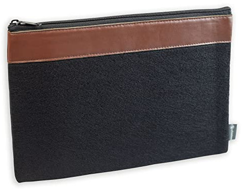 Banktasche aus Filz schwarz Geldtasche Kosmetiktasche Stifteetui Tablettasche Dokumententasche DIN A5