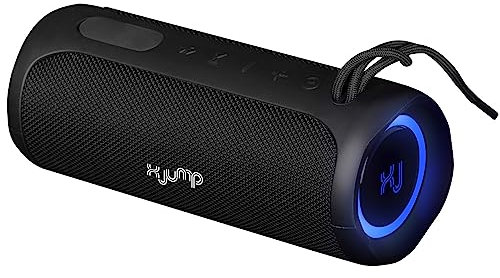X JUMP XJ 100 Tragbarer kabelloser Lautsprecher, verstärkt, 40 W, hohe Leistung, mit TWS-Funktion, AUX-IN, integriertes Mikrofon, kabelloser Lautsprecher, wasserdicht IP67, Schwarz