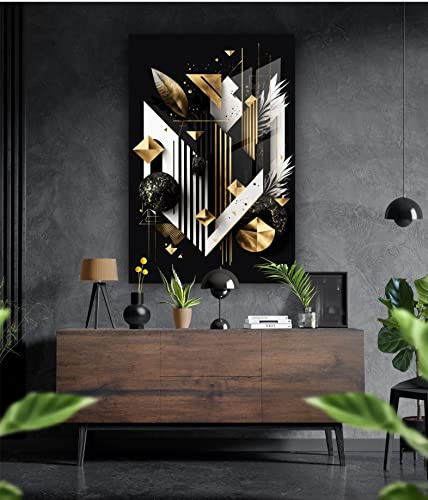 Manschin-Laserdesign Tableau mural de qualité supérieure - En verre acrylique ou composite d'aluminium - Il ne s'agit pas d'une image murale sur toile - Décoration murale moderne et abstraite - Blanc