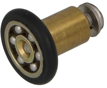 Amig - Duschabtrollager | Satz mit 2 Stück | Ø 20/12 mm | Frontlager und M4x20 Schraube | Für Schiebetüren von Badezimmern | Schwarzes Polyamid.