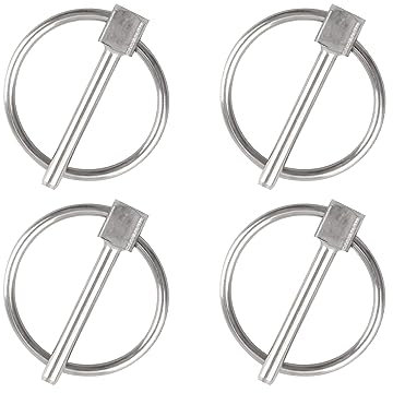 INCREWAY Sicherungsstift, 4 Stück, Durchmesser 3 mm, aus Edelstahl, Sicherheitsnadel, rund, Verriegelungsstift für Anhänger, Lynch für Piste, Bauernhof, Rasen