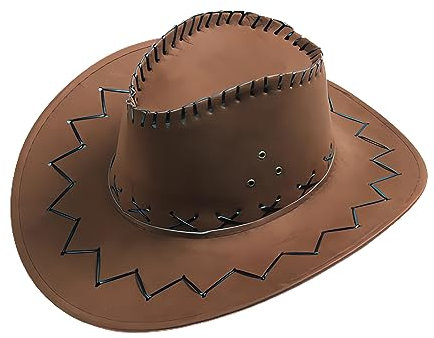 Ianulus Western Cowboyhut, Cowboyhut mit Breiter Krempe, lässiger Western cowboyhut, Cowgirl-Fedora, Wildleder Cowboyhut, für Erwachsene Perfekt für Karneval, Halloween und Cosplay